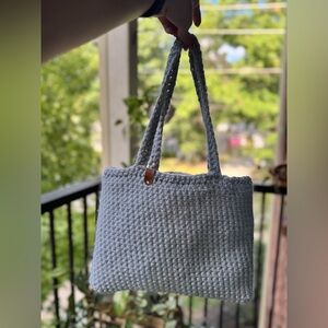 Handcrafted Gray Tote Bag